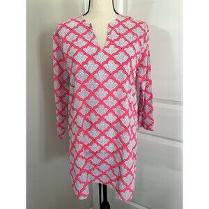 Roberta Roller Rabbit Pink Tunic Top 100% Cotton Size Medium GUC